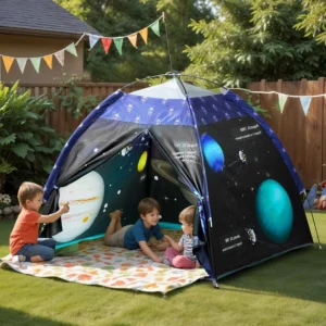 Toy Space Kids Planet Play Tent House | Foldable & Lightweight Indoor/Outdoor Playhouse | Water-Repellent, Easy Assembly & Portable Storage Pouch | Ideal for 2+ Years Boys & Girls